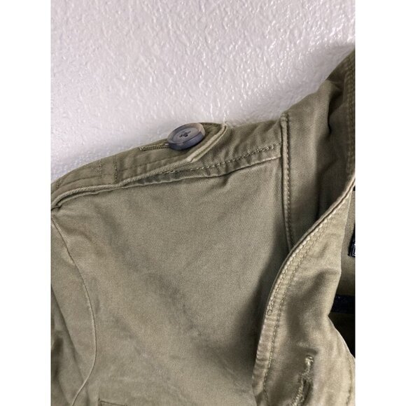 Lucky Brand Womens Barn Chore Jacket Size Medium Olive Green Utility Cargo Zip - Picture 11 of 12